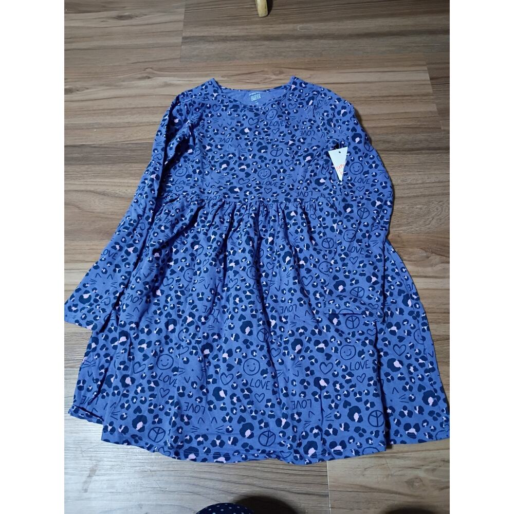 Jumping Beans All Day Play Girls Dress Long Sleeve Purple Size 10 leopard,Hearts